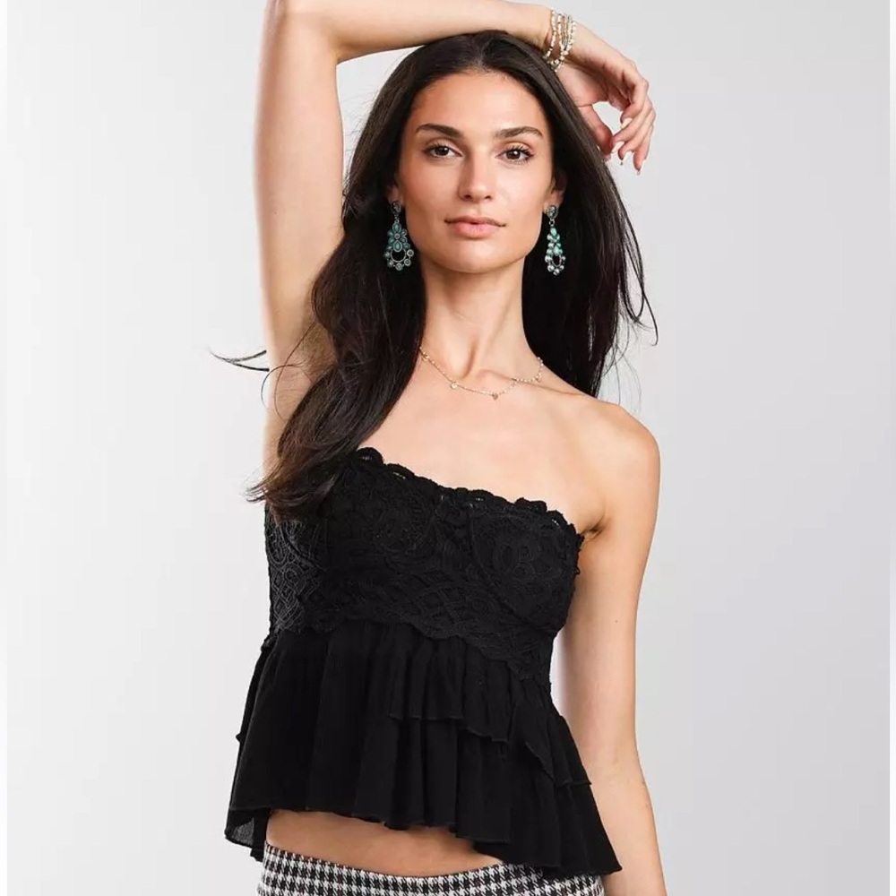 NWT Free People Adella Black Corset Cami